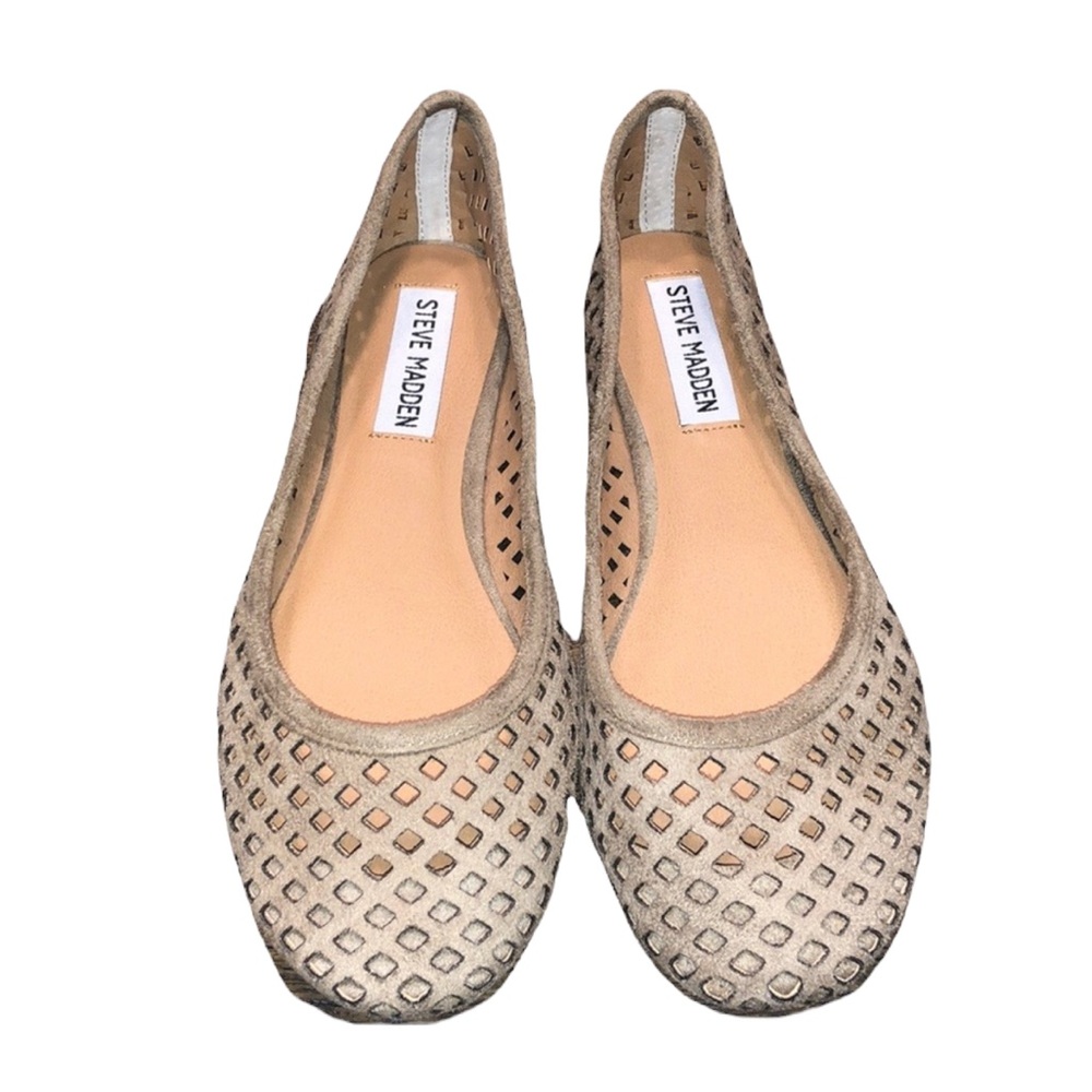 Steve Madden Helainee Tan Laser Cut Ballet Flats